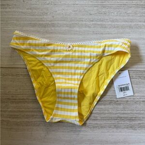 SOLID & STRIPED Yellow and White Bikini Bottom Only